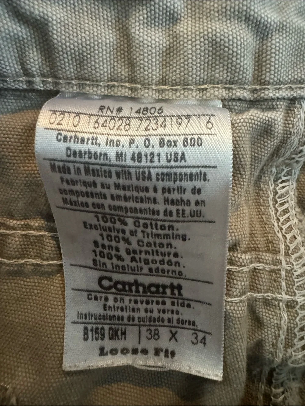 2 pairs of vintage Carhartt Men's Tan Work pants